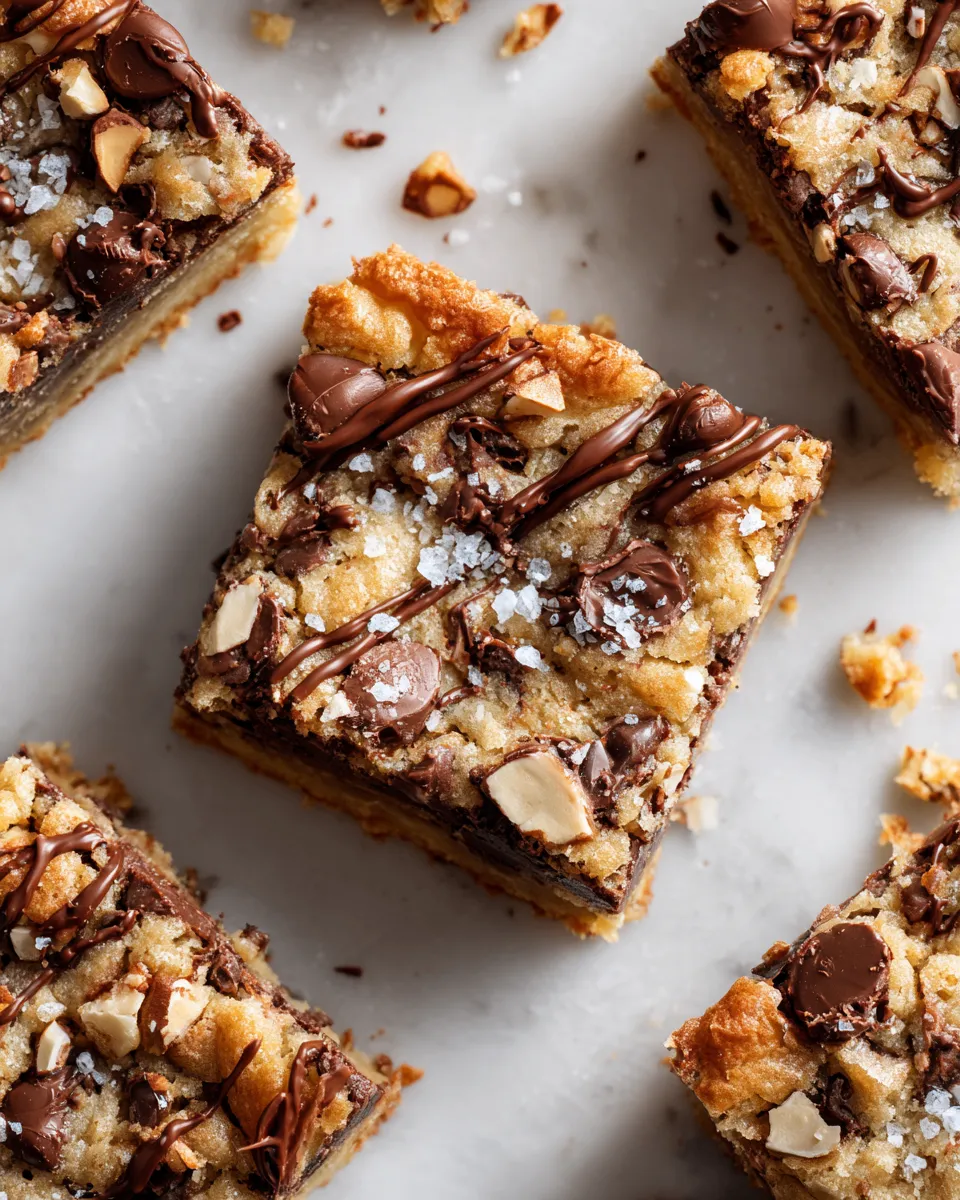 Delicious Almond Roca cookie bars with toffee, chocolate, and almonds, perfect holiday dessert in 30 minutes.