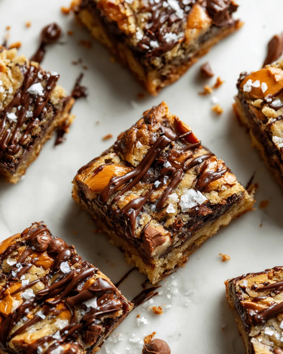 Delicious Almond Roca cookie bars with toffee, chocolate, and almonds, perfect holiday dessert in 30 minutes.