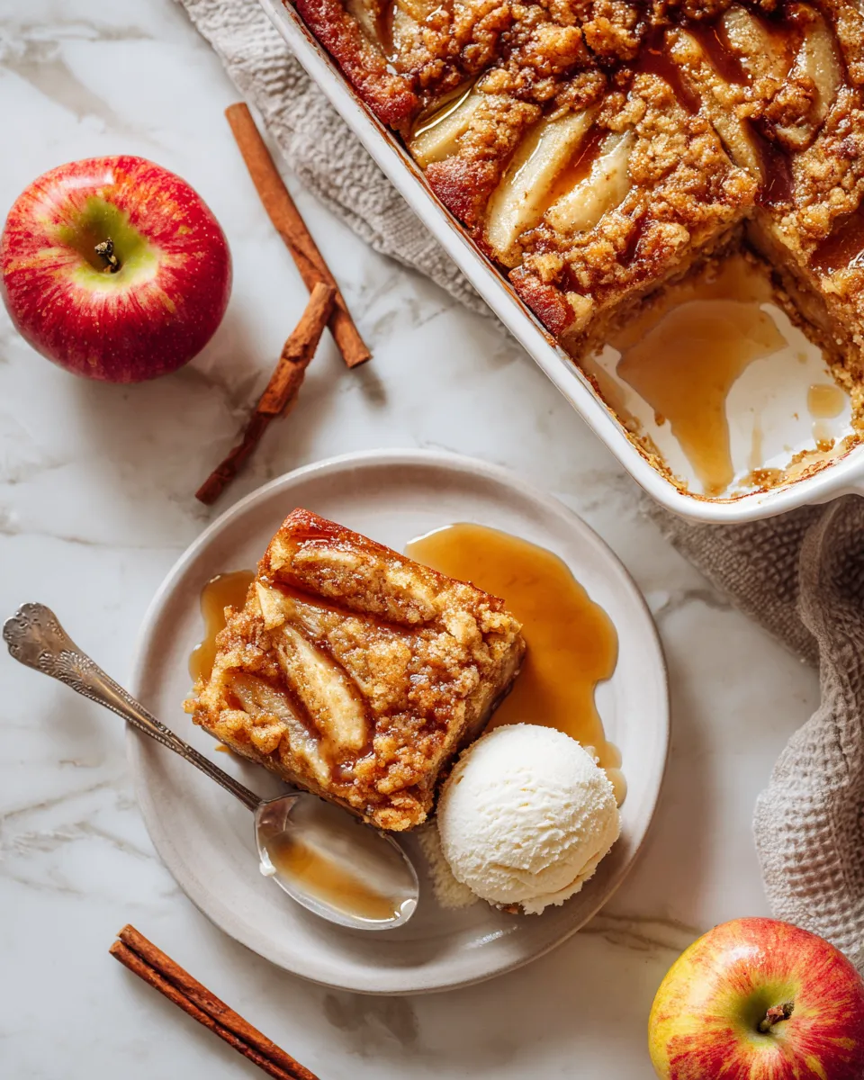 Delicious Apple Dump Cake made with apple pie filling and cake mix, perfect for fall desserts and family gatherings.