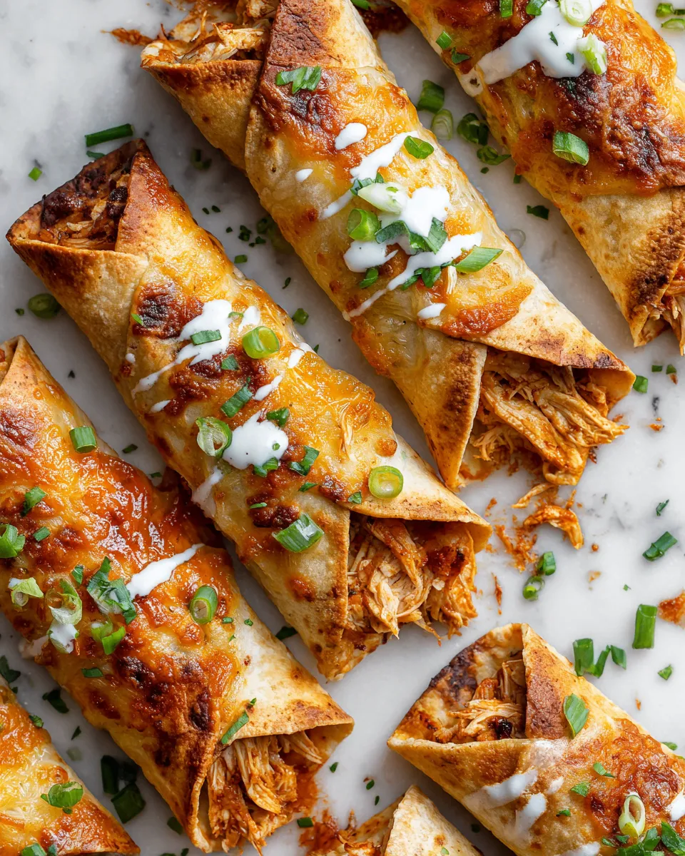 Baked Buffalo Ranch Chicken Taquitos served with blue cheese, perfect for holiday appetizers.