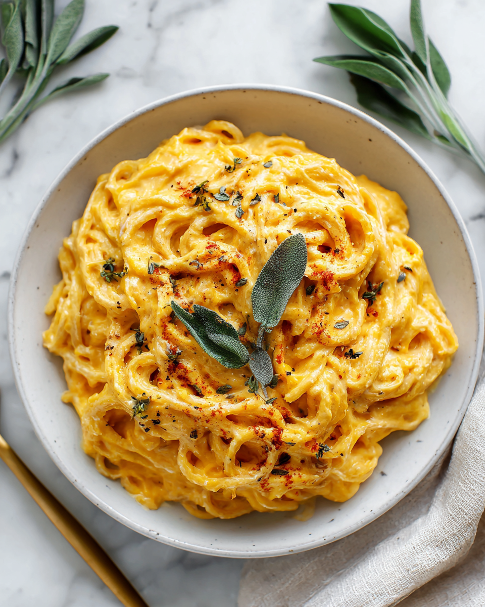 Creamy Cheesy Butternut Squash Pasta for holiday gatherings
