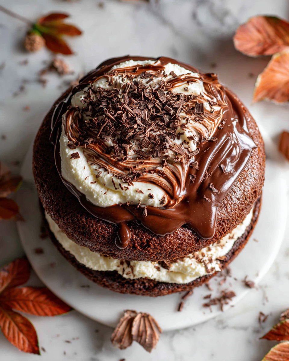 Delicious Chocolate Whoopie Pie Cake, rich and creamy, ideal for holiday desserts.