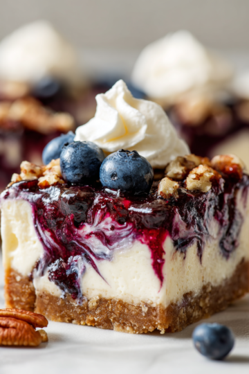 Creamy No-Bake Blueberry Pecan Squares with crunchy pecans and luscious blueberry filling, perfect for dessert lovers and holiday gatherings.