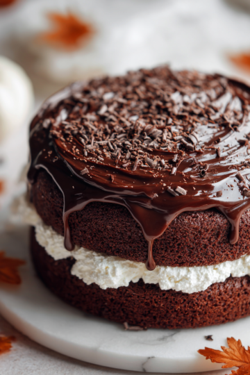 Delicious Chocolate Whoopie Pie Cake, rich and creamy, ideal for holiday desserts.