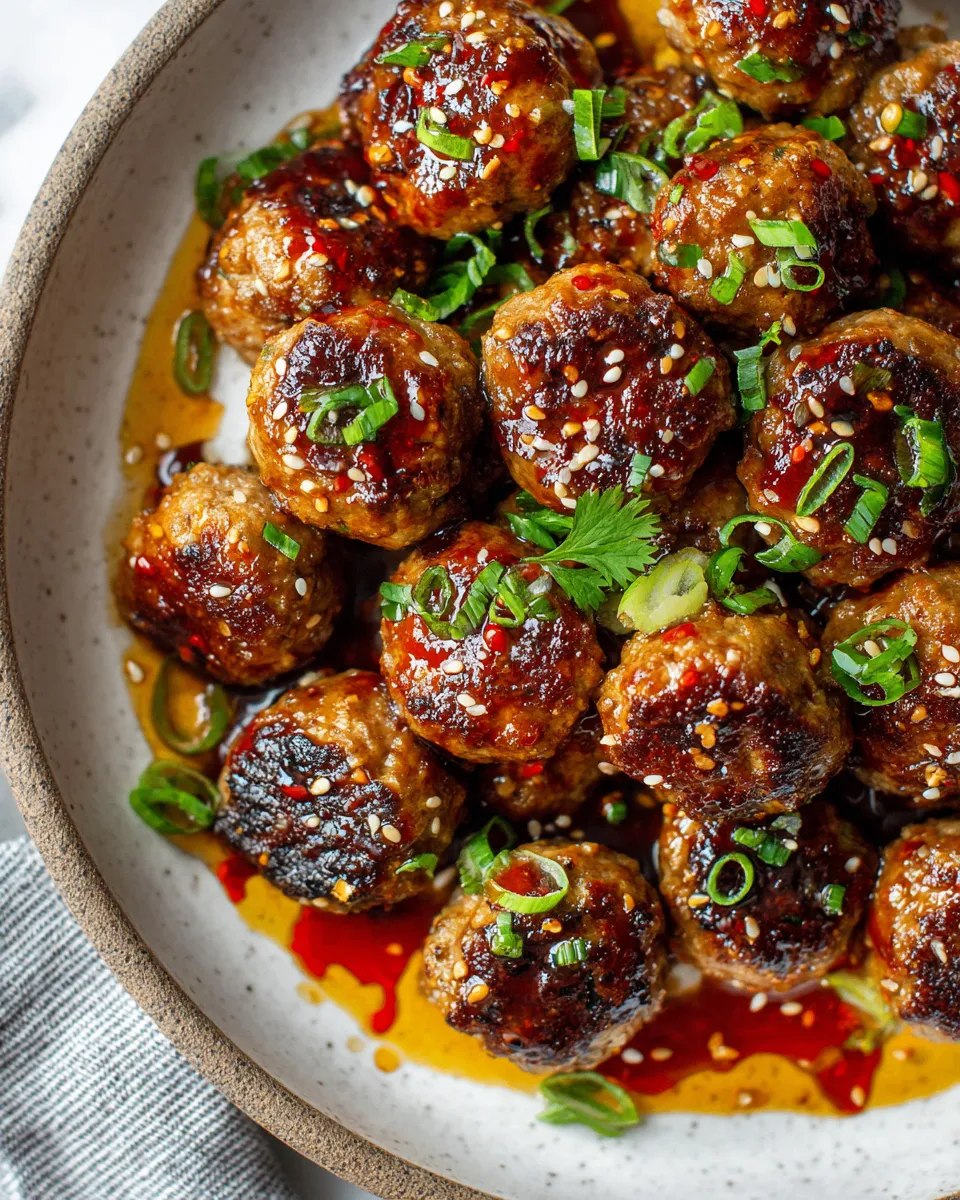 Delicious Easy Teriyaki Meatballs glazed in homemade sauce