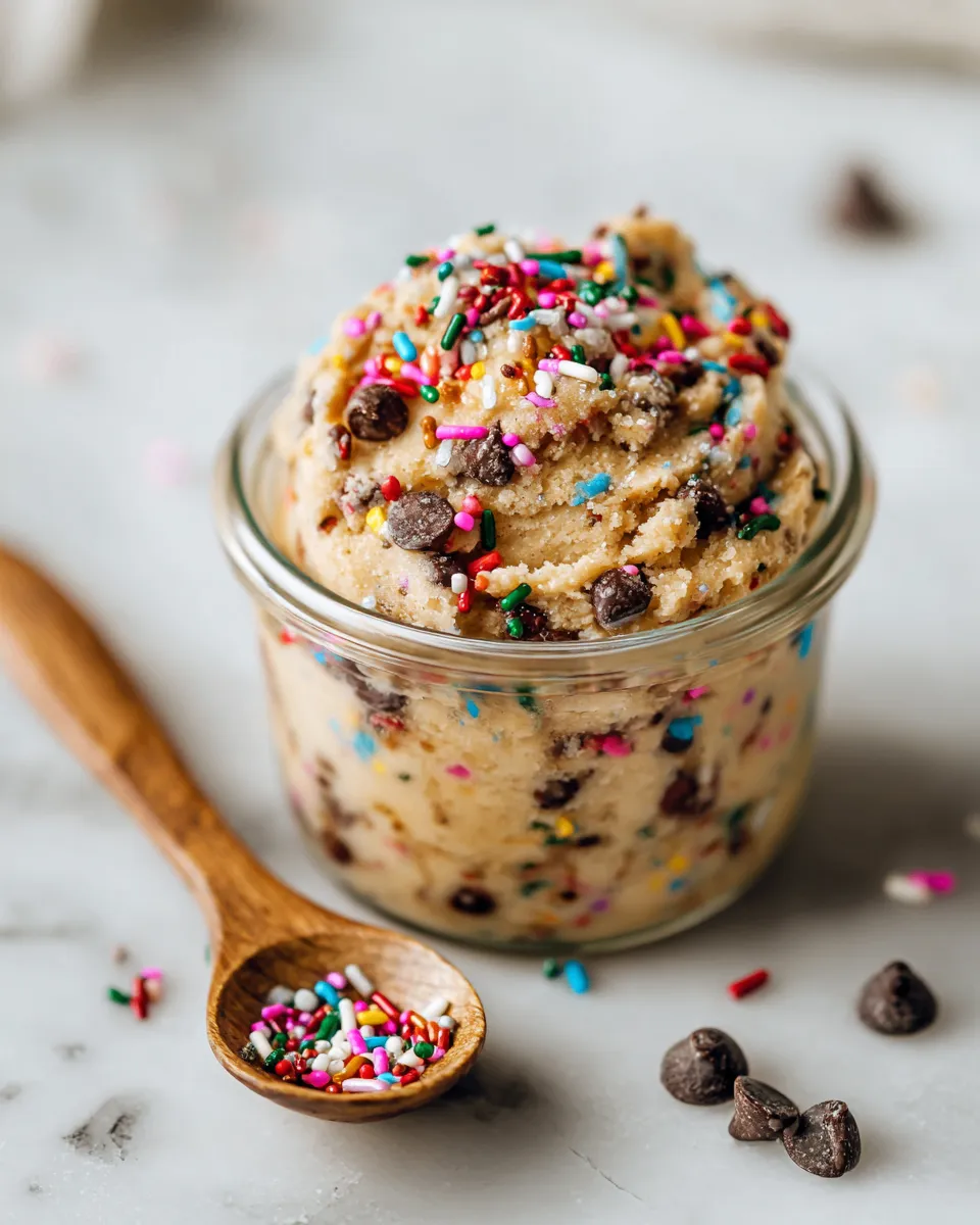 Delicious edible cookie dough recipe perfect for holiday treats, safe to eat, quick and easy to prepare, no-bake dessert for festive gatherings.