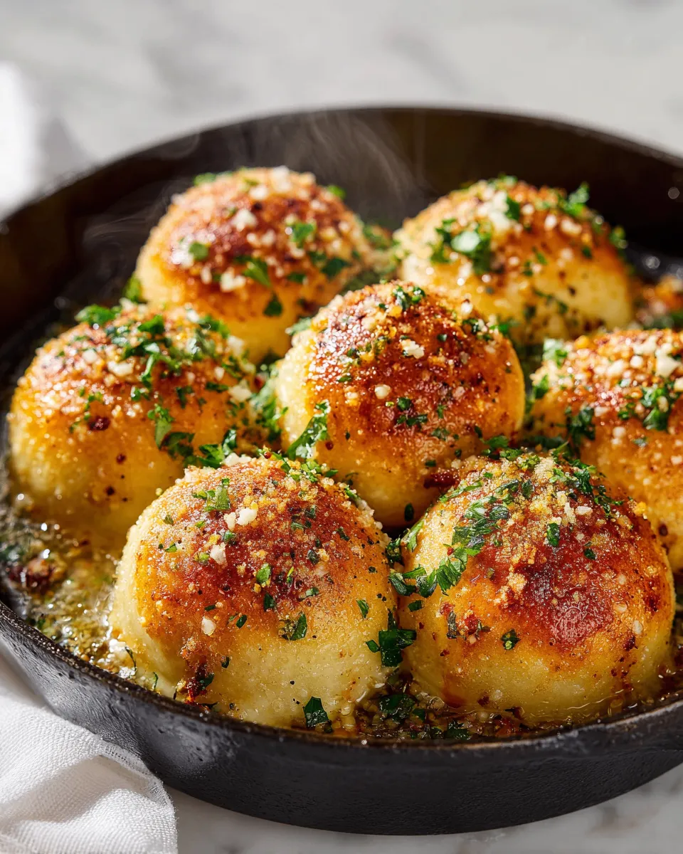 Garlic Parmesan Cheese Bombs ready to bake, fluffy and cheesy bites garnished with parsley, perfect appetizer for holiday gatherings.