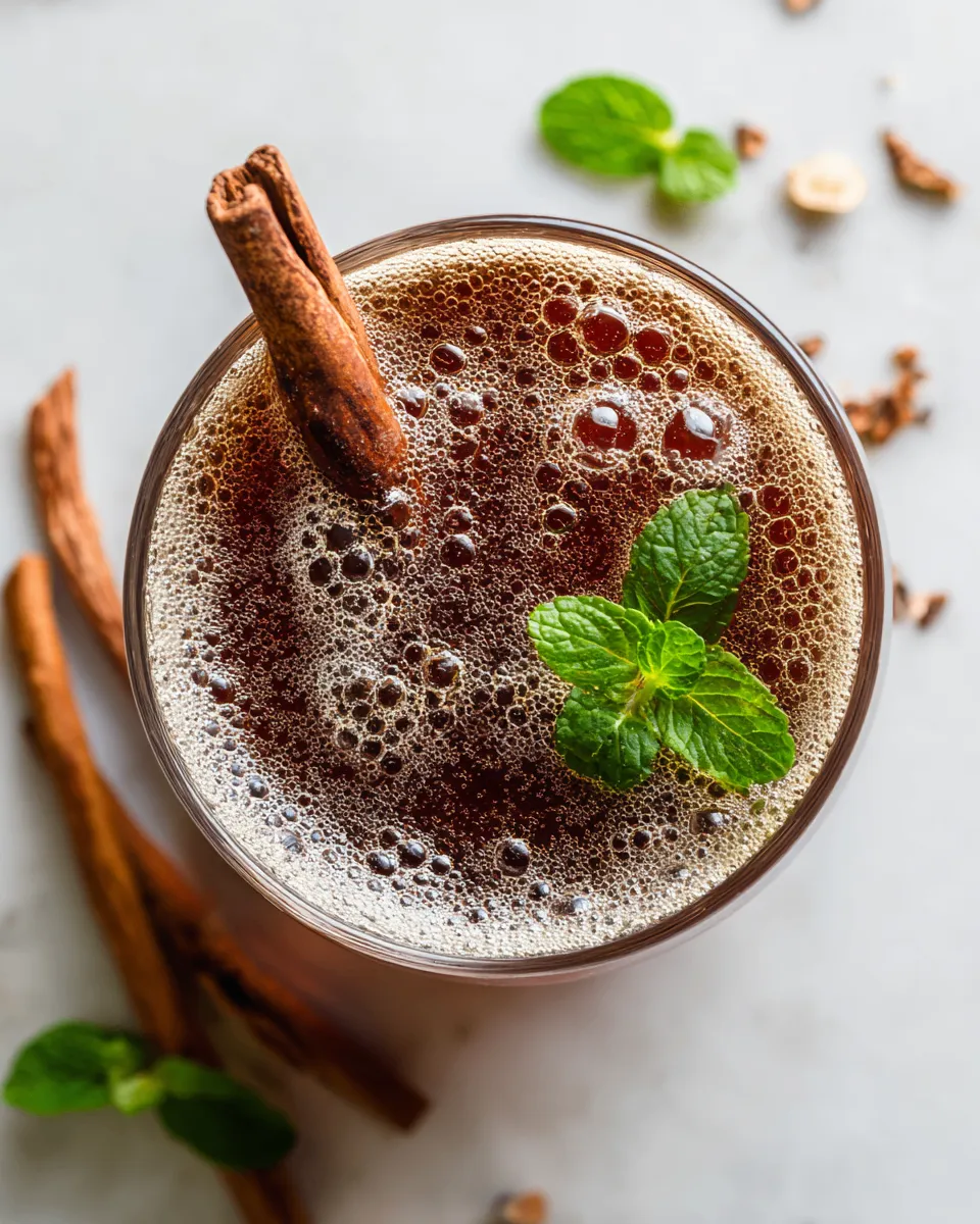 Homemade root beer made with sassafras, sarsaparilla, and vanilla, perfect for holiday gatherings.