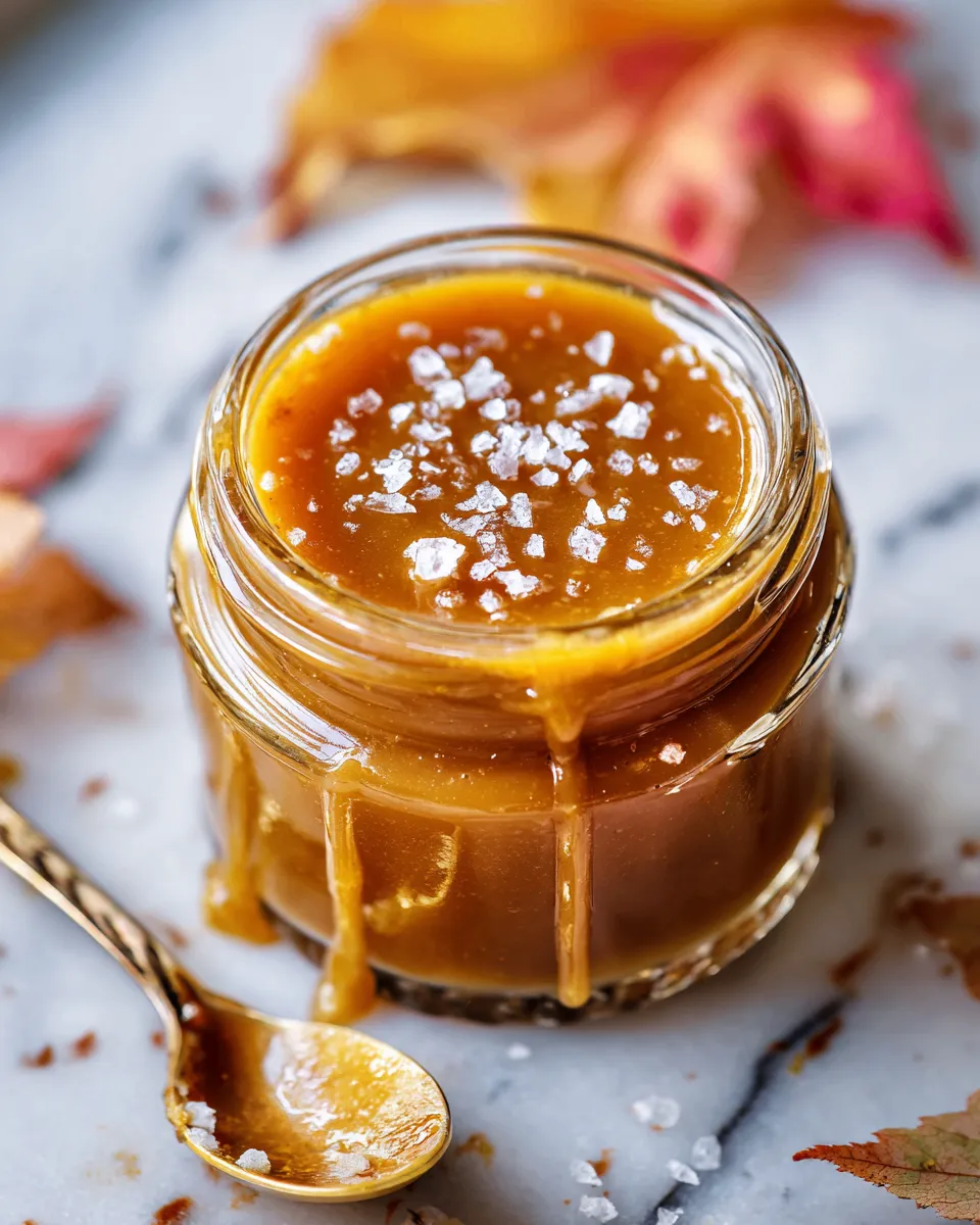 A delicious homemade salted caramel sauce perfect for drizzling over desserts, enhancing flavors, and holiday gifting.