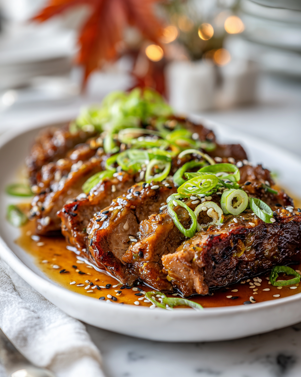 Slow cooker honey lime ginger pork recipe featuring tender pork shoulder with a rich, sweet sauce perfect for holiday dinners.