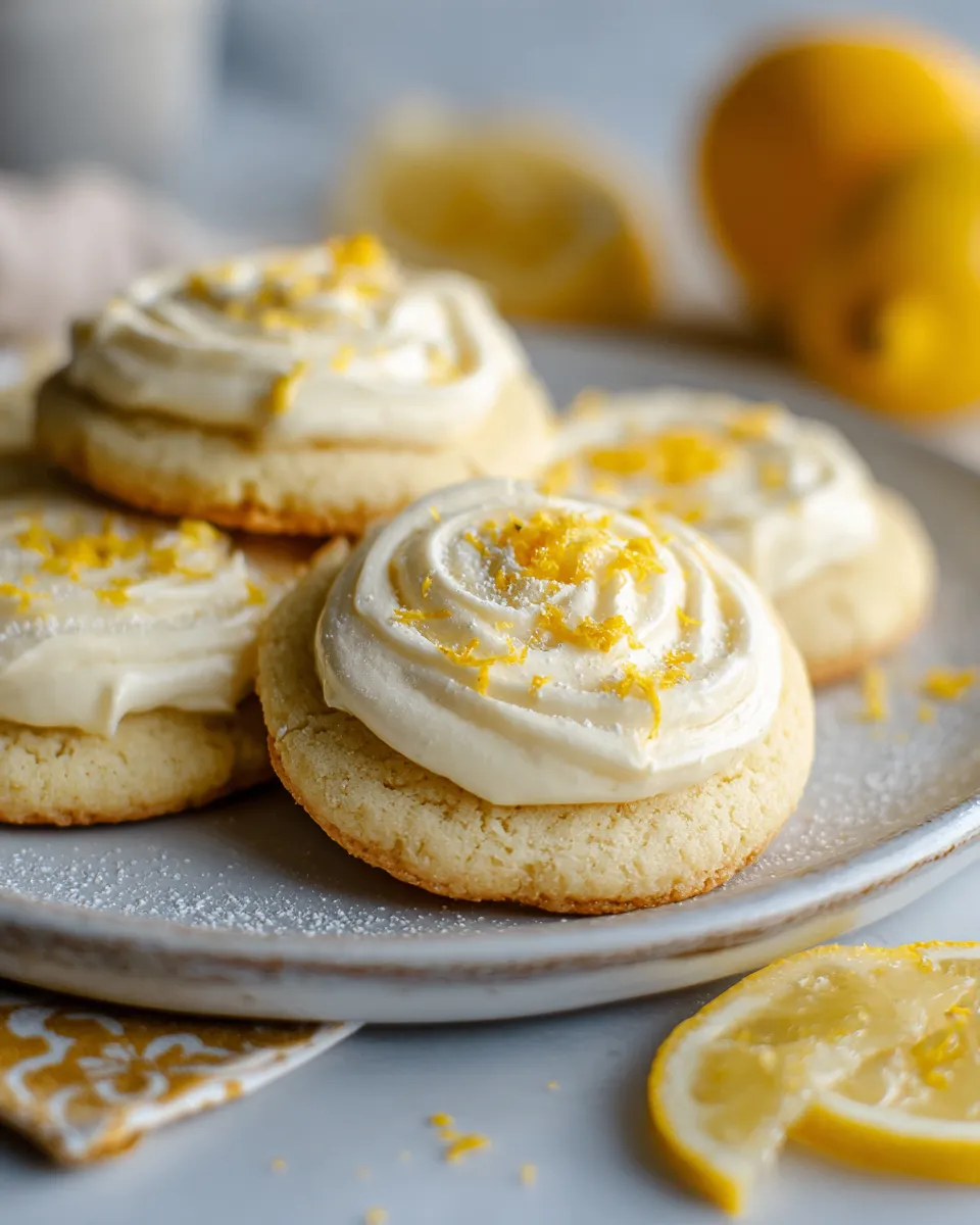 Delightful lemon swig sugar cookies with cream cheese frosting, perfect for holidays and gatherings