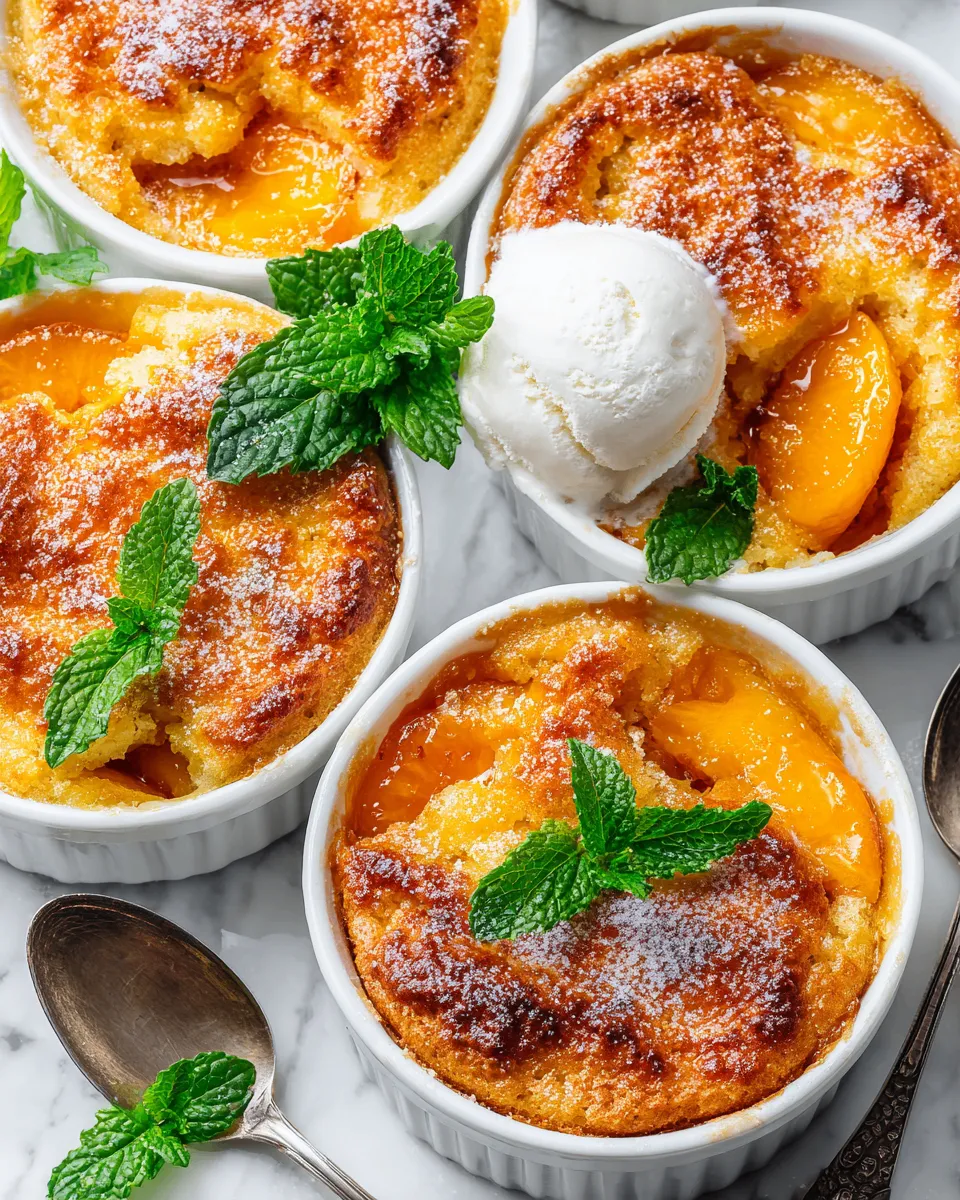 Mini Peach Cobblers in muffin tin, perfect for summer desserts