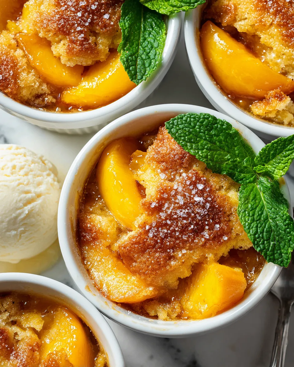 Mini Peach Cobblers in muffin tin, perfect for summer desserts