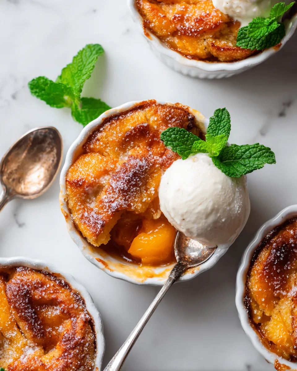 Mini Peach Cobblers in muffin tin, perfect for summer desserts