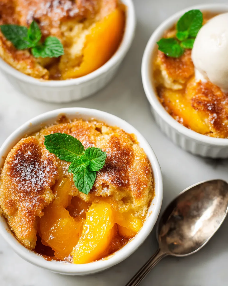 Mini Peach Cobblers in muffin tin, perfect for summer desserts