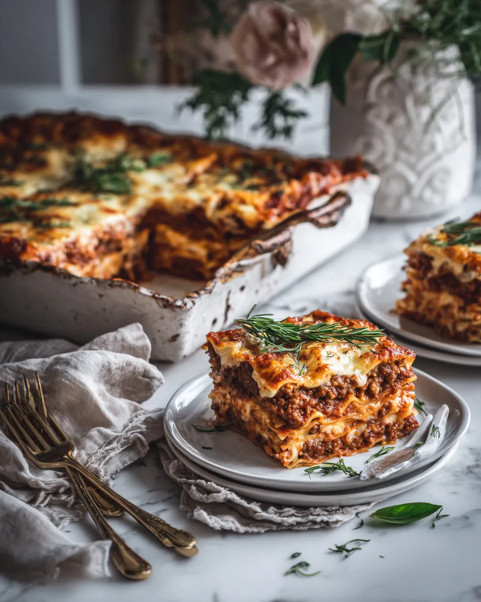 Petite lasagnes stacked with rich flavors, perfect for festive gatherings, and easy to bake. Perfect comfort food for the holiday season.