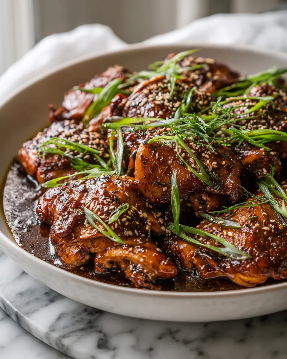 Delicious slow cooker Asian chicken with soy sauce, honey, and garlic for easy family meals