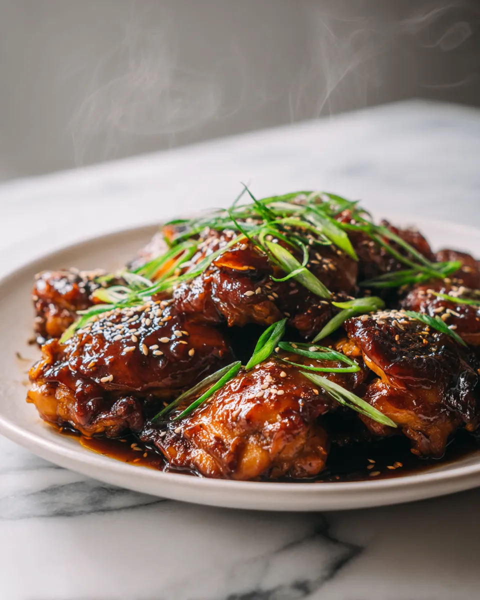 Delicious slow cooker Asian chicken with soy sauce, honey, and garlic for easy family meals