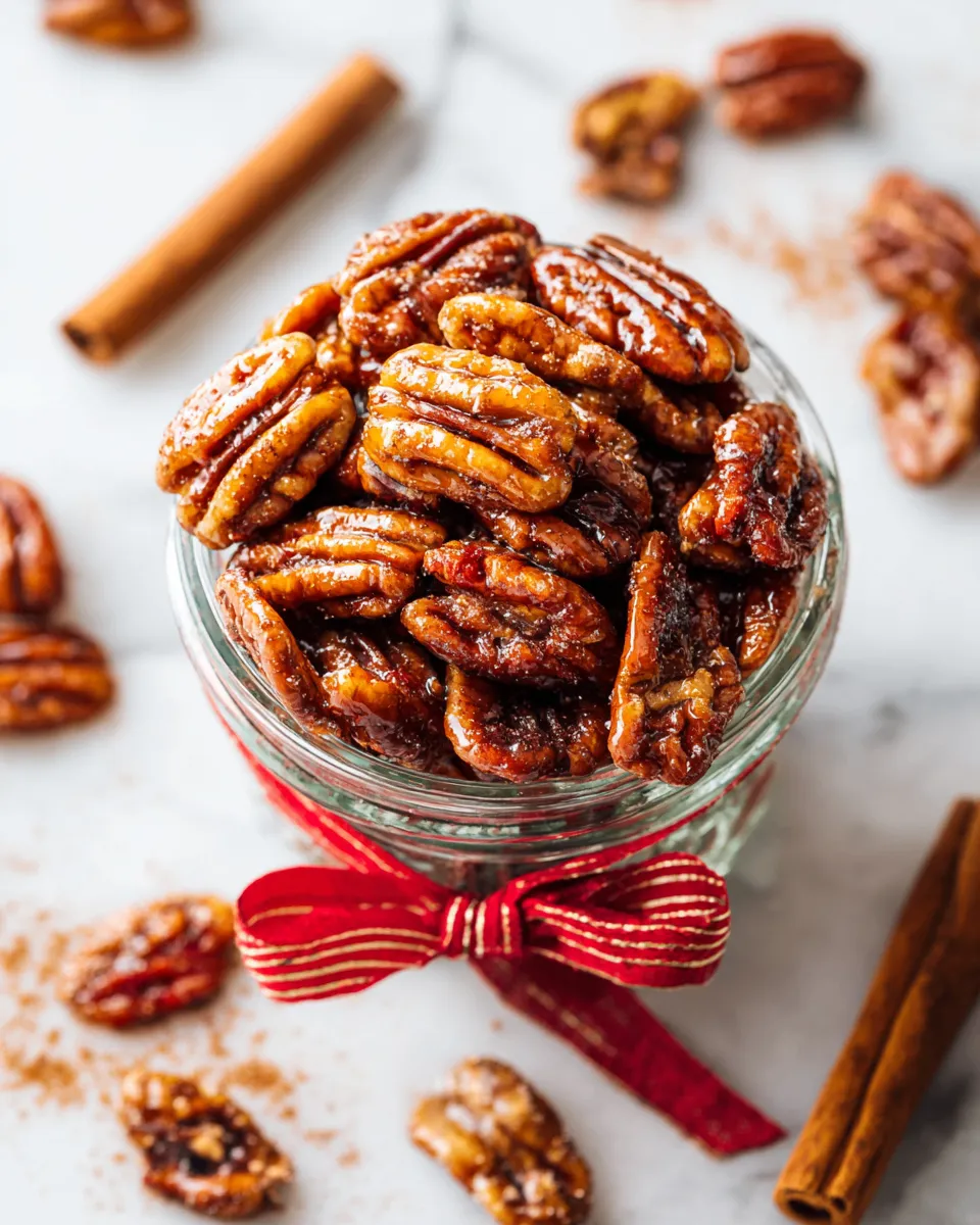 Delicious slow cooker cinnamon pecans, perfect for holiday snacking and gifting, capturing the essence of cozy autumn flavors with sweet and savory crunch.