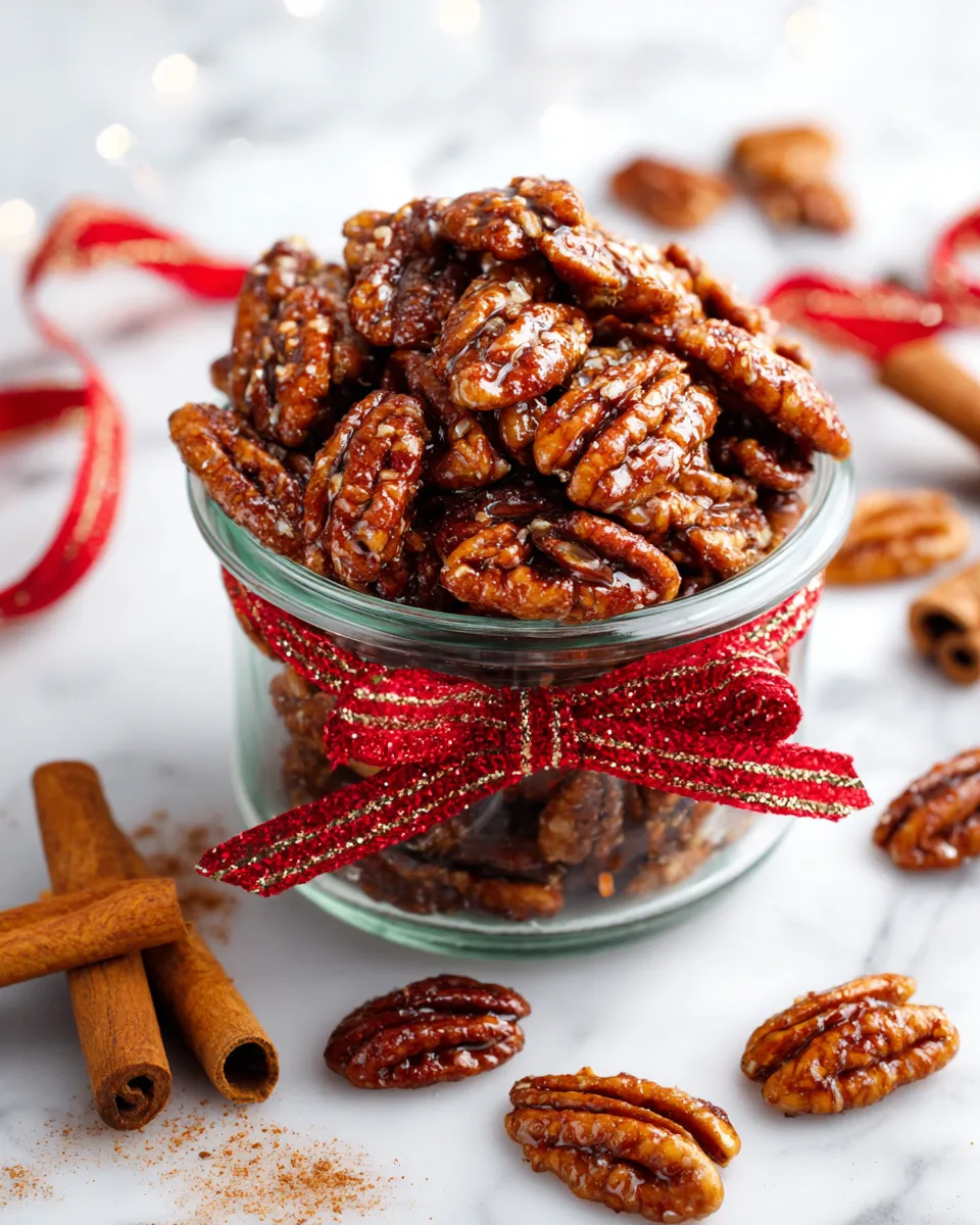 Delicious slow cooker cinnamon pecans, perfect for holiday snacking and gifting, capturing the essence of cozy autumn flavors with sweet and savory crunch.