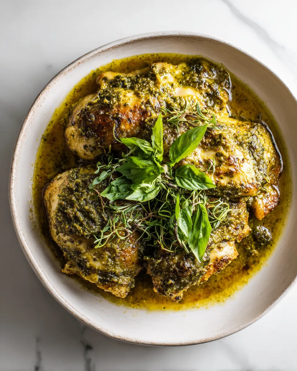 Delicious slow cooker pesto ranch chicken dish, perfect for family dinners and gatherings, featuring tender chicken, rich pesto, and ranch seasoning.