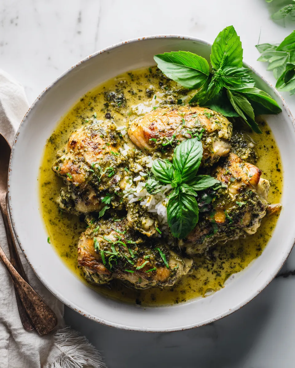 Delicious slow cooker pesto ranch chicken dish, perfect for family dinners and gatherings, featuring tender chicken, rich pesto, and ranch seasoning.